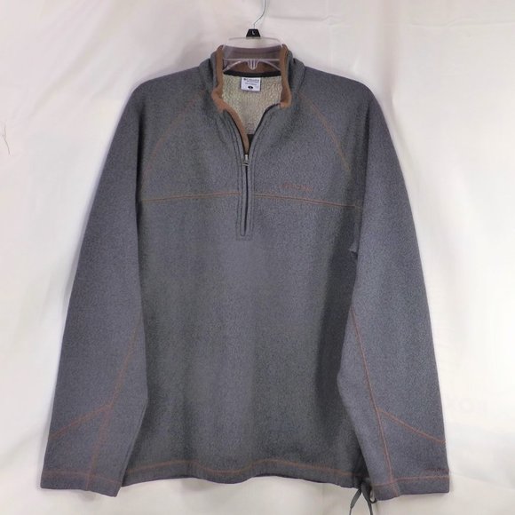 NWOT Columbia Mens Grey w Brown Trim Omni-Sheild 3/4 Zip Pullover Popover L - Picture 5 of 13
